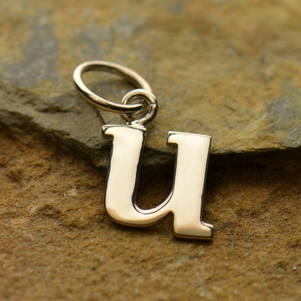 Sterling Silver Lowercase Typewriter Letter Charm - Poppies Beads n' More