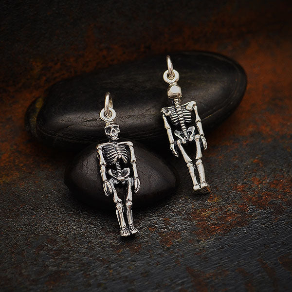 Sterling Silver 3D Skeleton Charm - Poppies Beads n' More