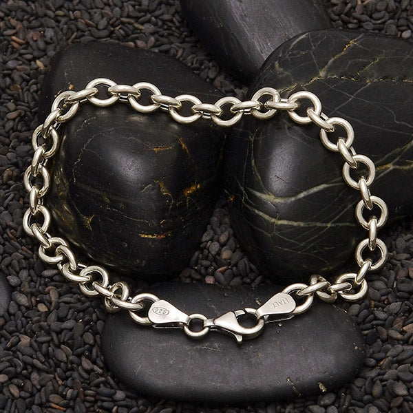 Sterling Silver 7 5 inch Charm Bracelet - Hollow Links - Poppies Beads n' More