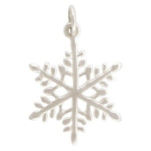 Large Sterling Silver Snowflake Charm - Poppies Beads n' More