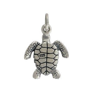 Sterling Silver Sea Turtle Charm - Poppies Beads n' More