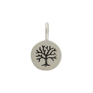 Tree of Life Etched on Round Charm - Poppies Beads n' More