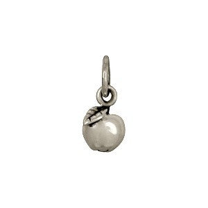 Tiny Sterling Silver Apple Charm - Poppies Beads n' More