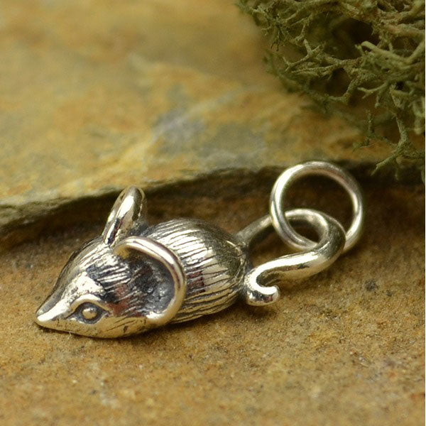 Sterling Silver Mouse Charm - Poppies Beads n' More