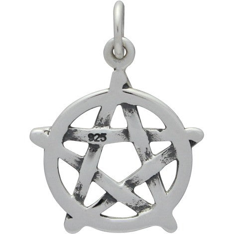 Sterling Silver Pentagram Charm - Poppies Beads n' More