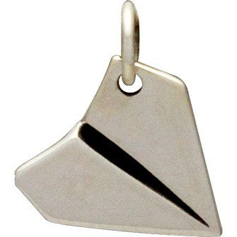 Sterling Silver Paper Airplane Charm - Poppies Beads n' More