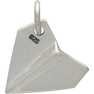 Sterling Silver Paper Airplane Charm - Poppies Beads n' More