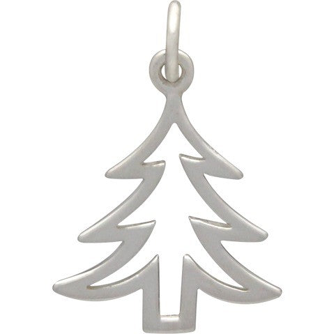 Sterling Silver Christmas Tree Charm - Poppies Beads n' More