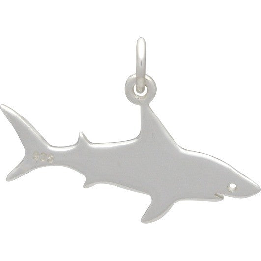 Sterling Silver Shark Charm - Beach Charm - Poppies Beads n' More