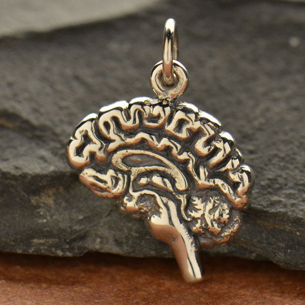 Sterling Silver Brain Charm - Poppies Beads n' More