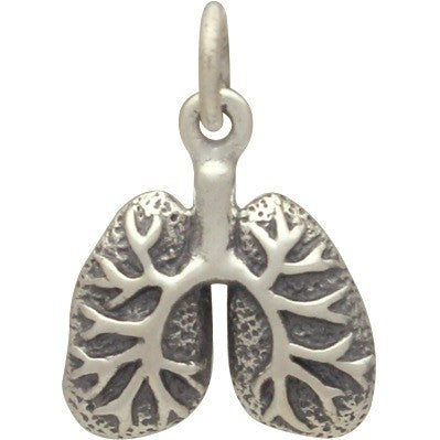 Sterling Silver Lungs Charm - Poppies Beads n' More