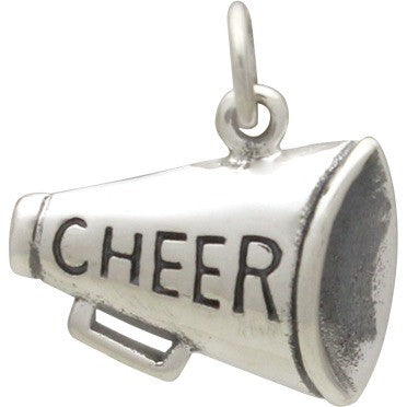 Sterling Silver Cheer Megaphone Charm - Poppies Beads n' More