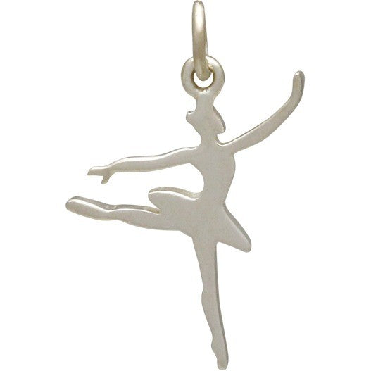 Sterling Silver Flat Ballerina Charm - Poppies Beads n' More