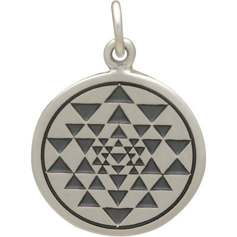 Sterling Silver Sri Yantra Charm - Poppies Beads n' More