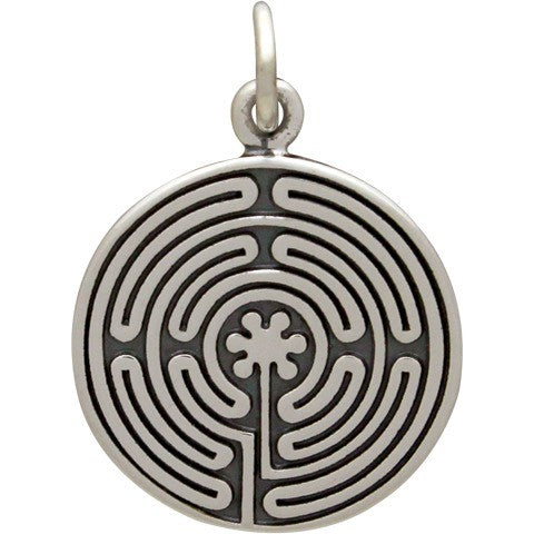 Sterling Silver Labyrinth Pendant - Poppies Beads n' More