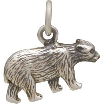 Sterling Silver 3D Bear Charm - Poppies Beads n' More