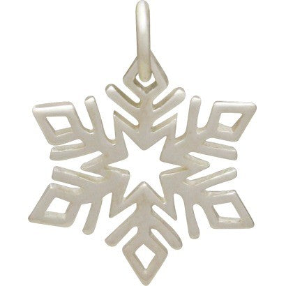 Sterling Silver Openwork Snowflake Charm - Poppies Beads n' More