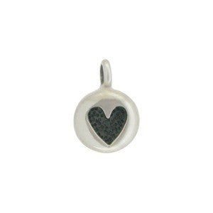 Tiny Heart Charm - Etched Heart Dangle - Poppies Beads n' More