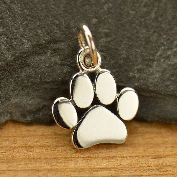 Flat Paw Print Charm - Poppies Beads n' More