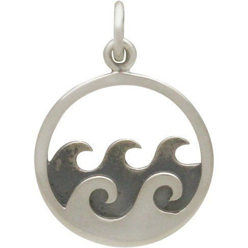 Sterling Silver Ocean Waves Pendant - Poppies Beads n' More