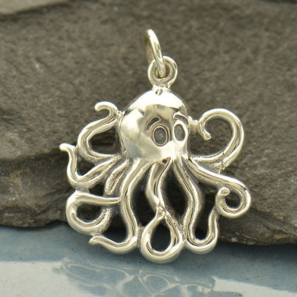 Sterling Silver Octopus Charm - Poppies Beads n' More