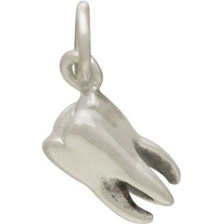 Sterling Silver 3D Tooth Charm - Poppies Beads n' More