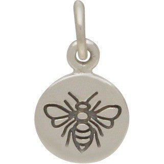 Sterling Silver Etched Bumble Bee Charm - Poppies Beads n' More