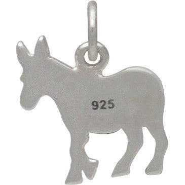 Sterling Silver Democratic Donkey Charm with Stars and Stripes - Poppies Beads n' More