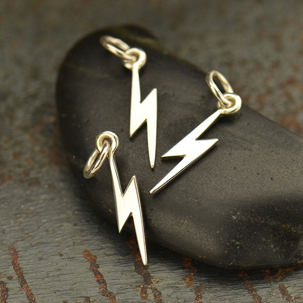 Lightning Bolt Charm - Tiny - Poppies Beads n' More