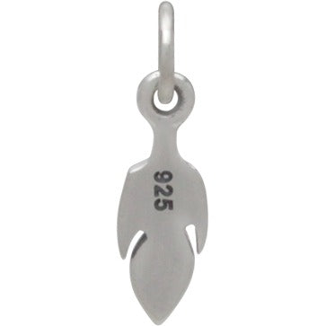 Sterling Silver Tiny Textured Feather Charm - Poppies Beads n' More