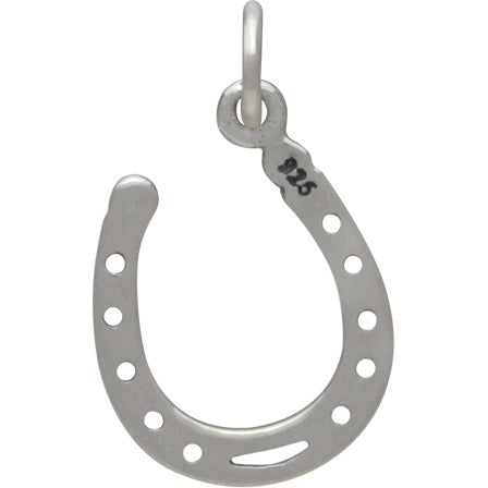 Sterling Silver Realistic Lucky Horseshoe Charm - Poppies Beads n' More