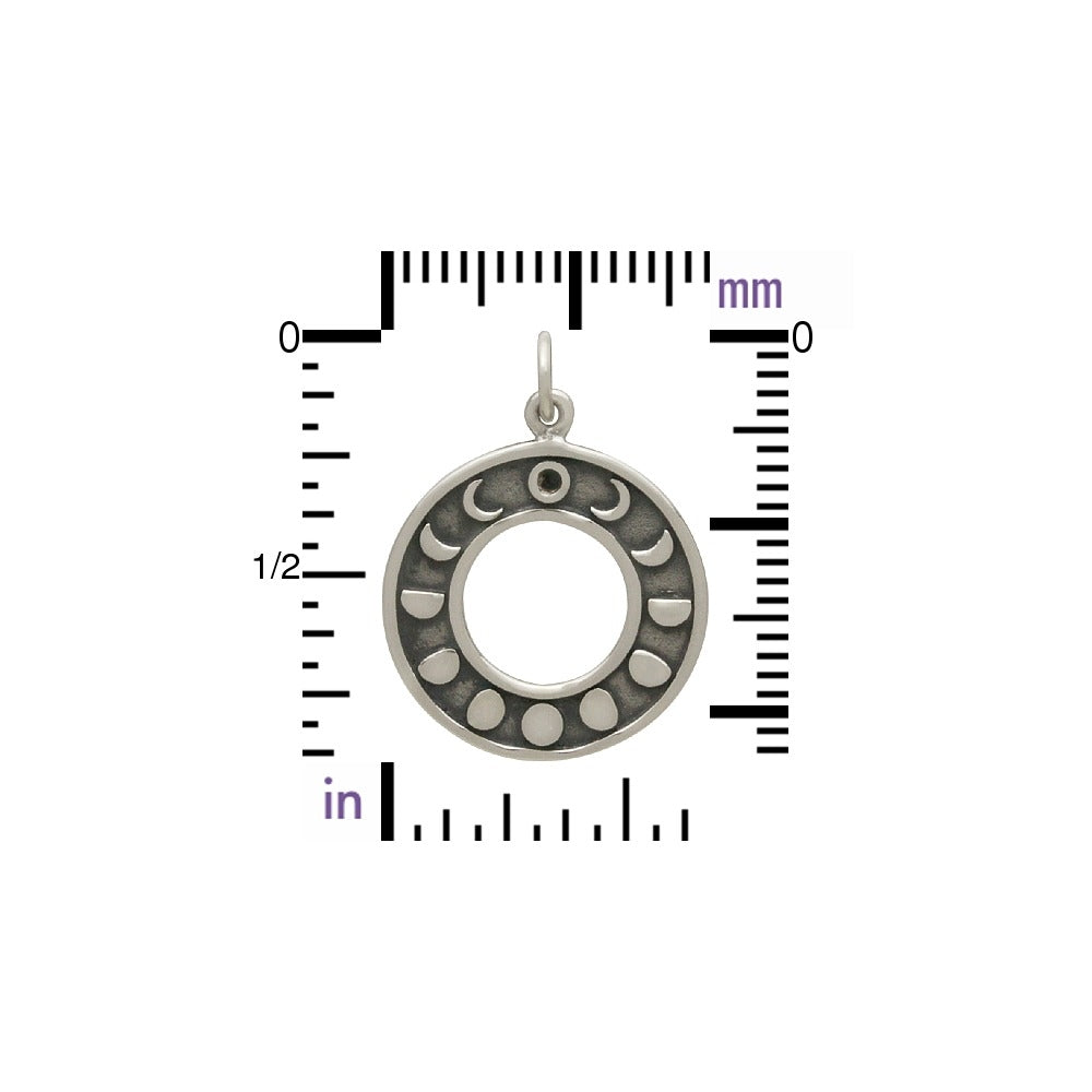 Moon Phases Circle Pendant - Poppies Beads n' More