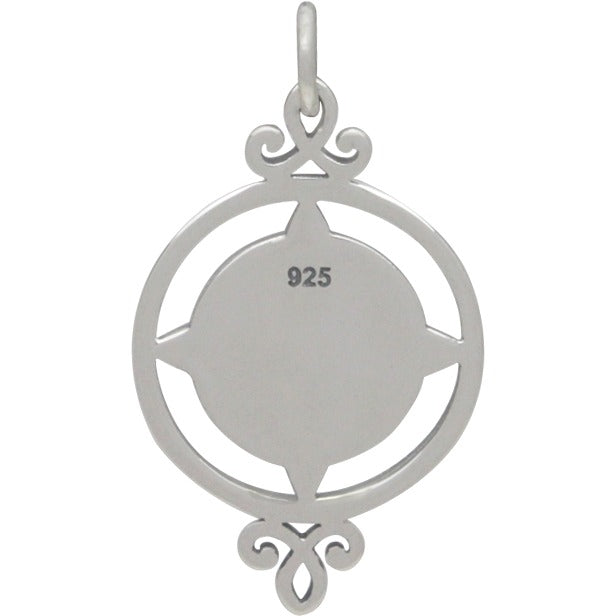 Sterling Silver Compass Pendant - Poppies Beads n' More