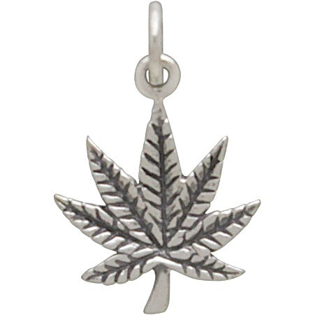 Sterling Silver Pot Leaf Charm - Maple Leaf - Poppies Beads n' More