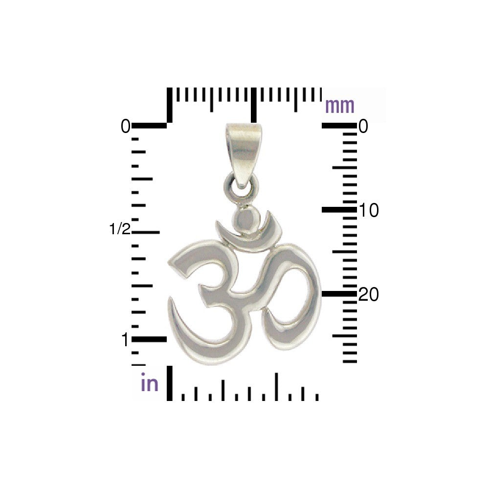 Sterling Silver Om Pendant with Bail - Poppies Beads n' More