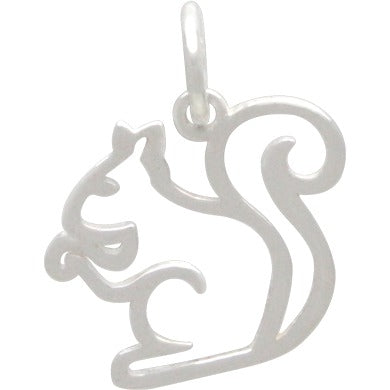 Sterling Silver Squirrel Charm - Openwork - Poppies Beads n' More