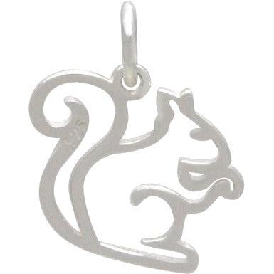 Sterling Silver Squirrel Charm - Openwork - Poppies Beads n' More