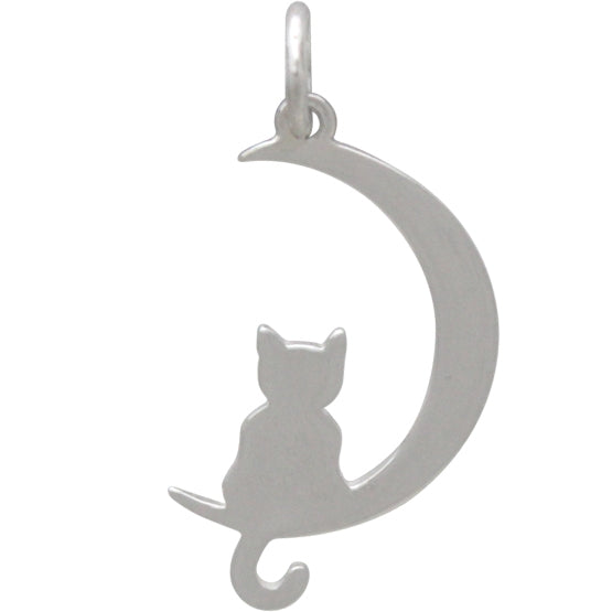 Moon Charm with Kitty - Poppies Beads n' More