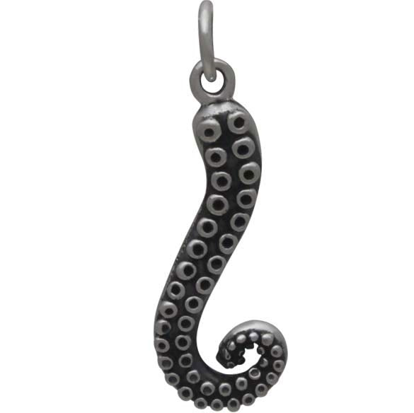 Sterling Silver Octopus Tentacle Charm - Poppies Beads n' More