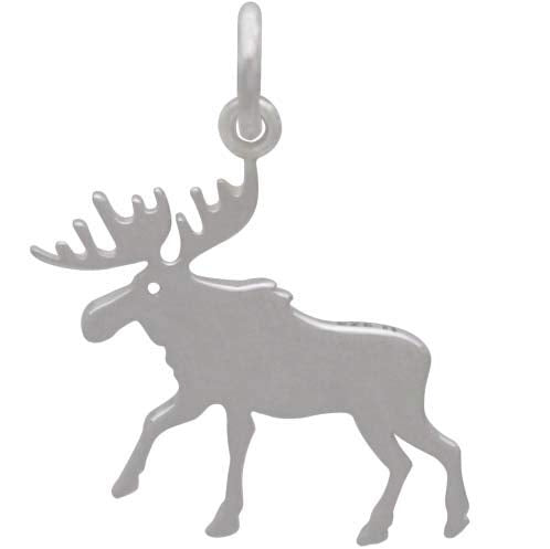 Sterling Silver Moose Charm - Poppies Beads n' More