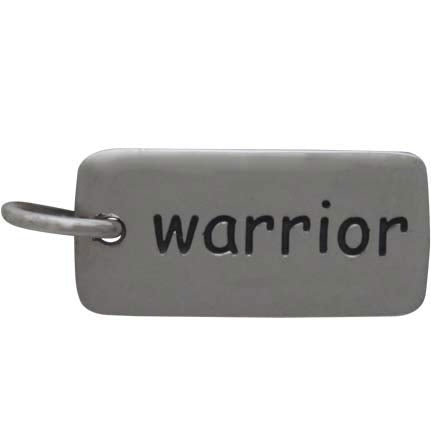 Sterling Silver Word Charm - Warrior - Poppies Beads n' More