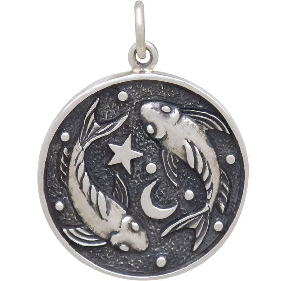 Sterling Silver Astrology Pisces Pendant - Poppies Beads n' More