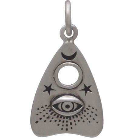 Silver Ouija Planchette Charm with All Seeing Eye - Poppies Beads n' More