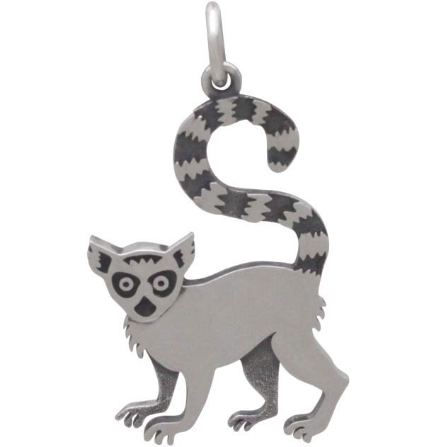 Sterling Silver Lemur Charm - Poppies Beads n' More