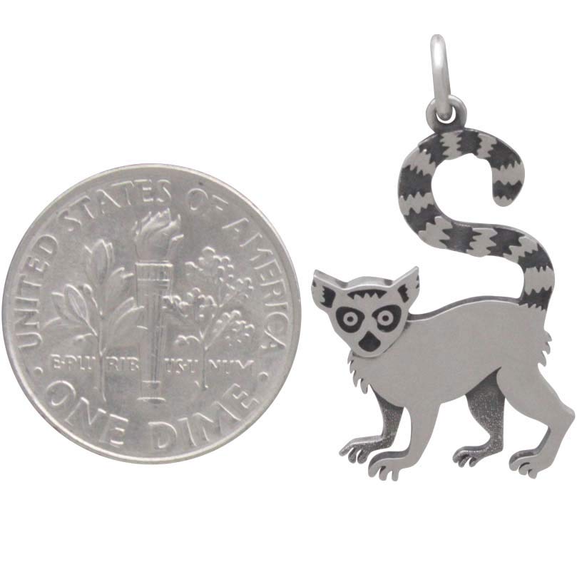 Sterling Silver Lemur Charm - Poppies Beads n' More