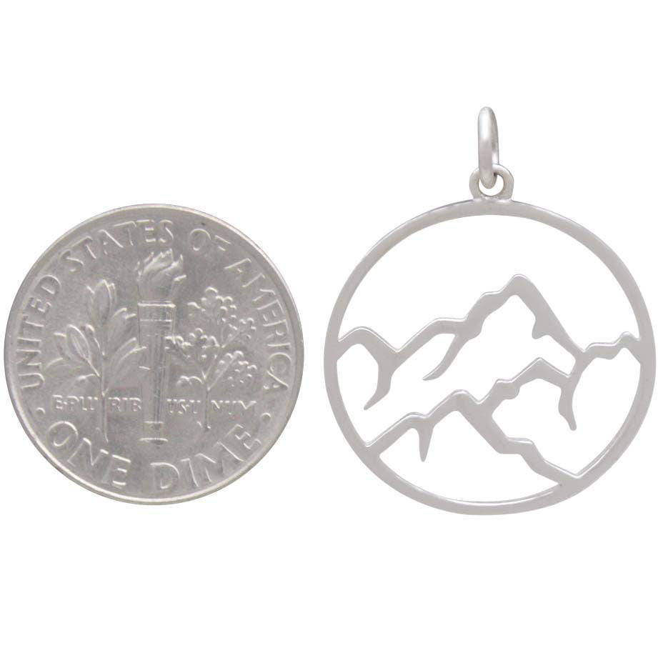 Sterling Silver Openwork Earth Element Charm - Poppies Beads n' More