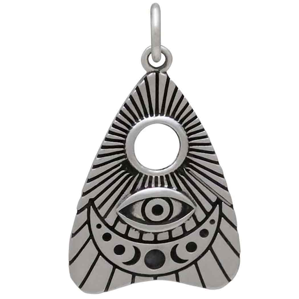 Sterling Silver Ouija Planchette Pendant - Poppies Beads n' More