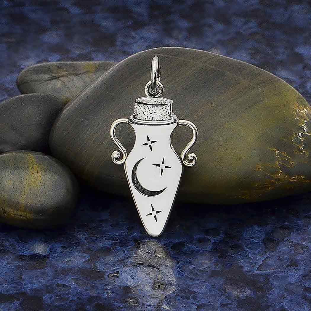 Sterling Silver Magic Potion Bottle Charm - Poppies Beads n' More