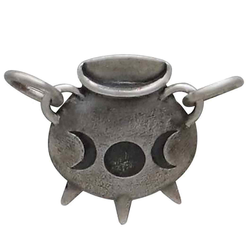 Sterling Silver Witch Cauldron Charm Link - Poppies Beads n' More