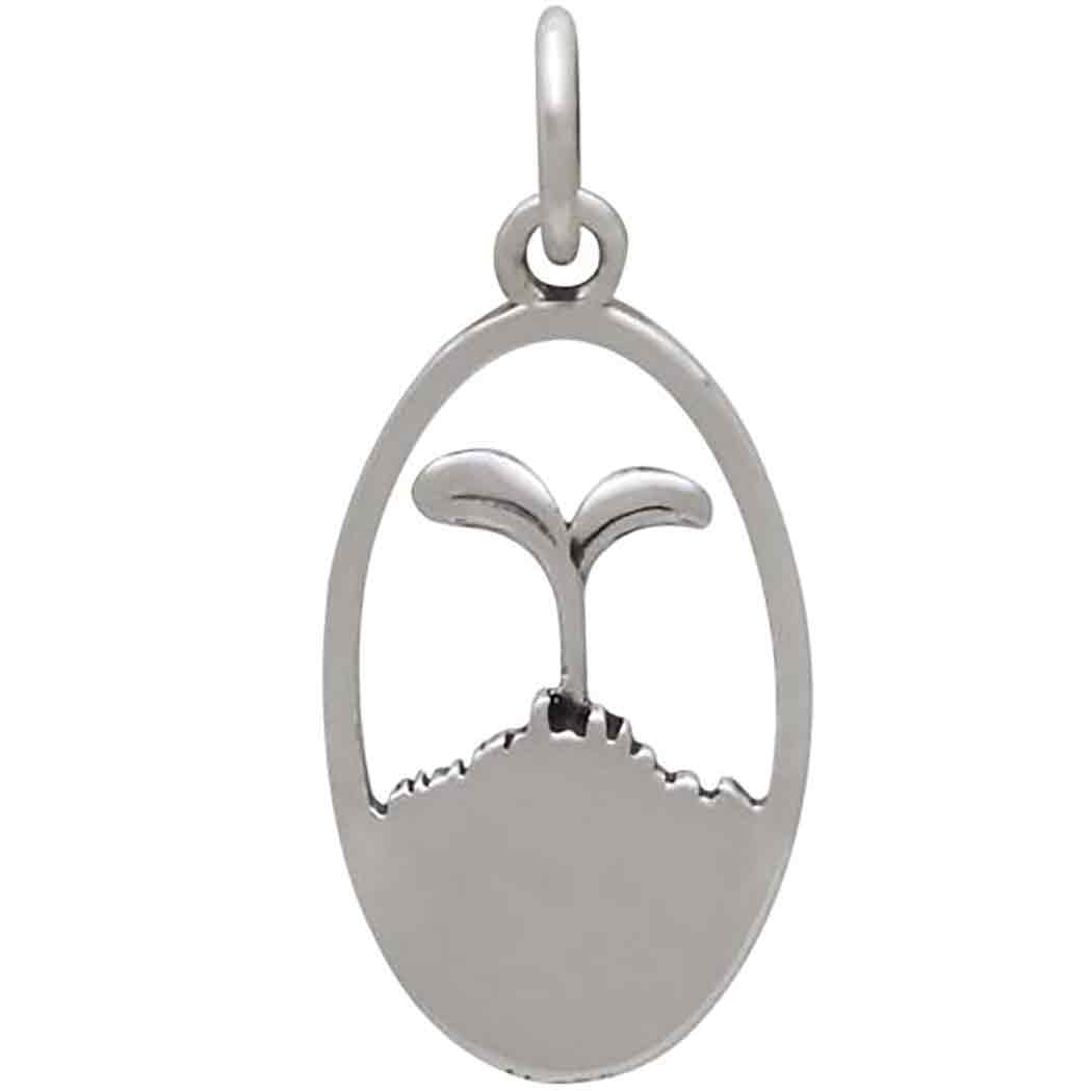 Sterling Silver Seed and Sprout Charm - Poppies Beads n' More